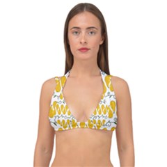 Juicy Yellow Pear Double Strap Halter Bikini Top by SychEva