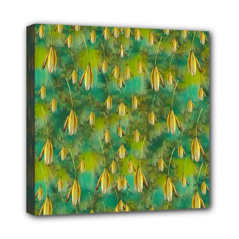Love To The Flowers And Colors In A Beautiful Habitat Mini Canvas 8  X 8  (stretched) by pepitasart