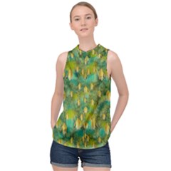 Love To The Flowers And Colors In A Beautiful Habitat High Neck Satin Top by pepitasart