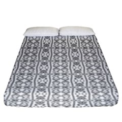 Modern Tribal Black And White Ornate Stripes Fitted Sheet (king Size) by dflcprintsclothing