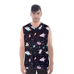 Funny Astronauts, Rockets And Rainbow Space Men s Basketball Tank Top by SychEva