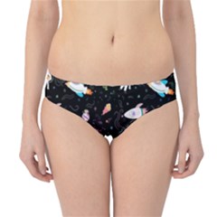 Funny Astronauts, Rockets And Rainbow Space Hipster Bikini Bottoms by SychEva