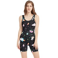 Funny Astronauts, Rockets And Rainbow Space Women s Wrestling Singlet by SychEva