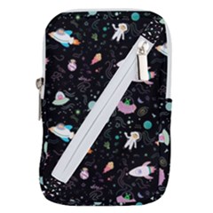 Funny Astronauts, Rockets And Rainbow Space Belt Pouch Bag (small) by SychEva