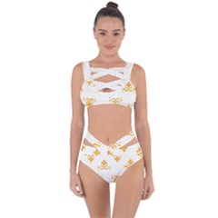 White With Orange Fdl Bandaged Up Bikini Set  by SomethingForEveryone