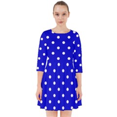 1950 Blue White Dots Smock Dress by SomethingForEveryone