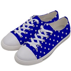 1950 Blue White Dots Women s Low Top Canvas Sneakers by SomethingForEveryone