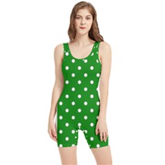 1950 Green White Dots Women s Wrestling Singlet by SomethingForEveryone