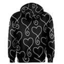 White Outlined Hearts Men s Zipper Hoodie View2