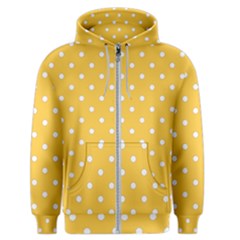 1950 Happy Summer Yellow White Dots Men s Zipper Hoodie by SomethingForEveryone