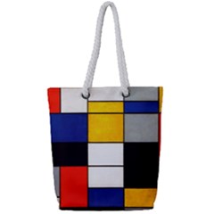 Composition A By Piet Mondrian Full Print Rope Handle Tote (small)