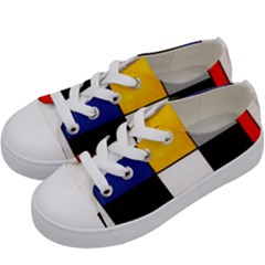 Composition A By Piet Mondrian Kids  Low Top Canvas Sneakers by maximumstreetcouture