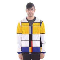 Composition A By Piet Mondrian Men s Hooded Windbreaker by maximumstreetcouture