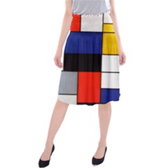 Composition A By Piet Mondrian Midi Beach Skirt by maximumstreetcouture