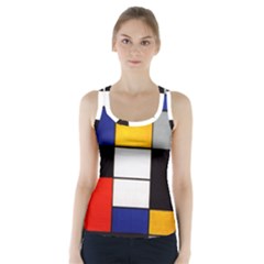 Composition A By Piet Mondrian Racer Back Sports Top by maximumstreetcouture