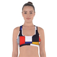 Composition A By Piet Mondrian Cross Back Sports Bra