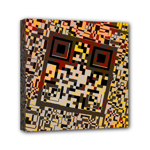 Root Humanity Bar And Qr Code Combo In Brown Mini Canvas 6  X 6  (stretched) by WetdryvacsLair