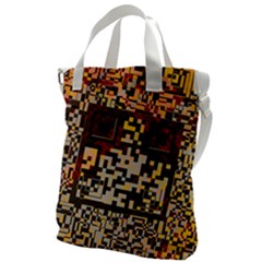 Root Humanity Bar And Qr Code Flash Orange And Purple Canvas Messenger Bag by WetdryvacsLair