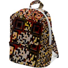 Root Humanity Bar And Qr Code Flash Orange And Purple Zip Up Backpack by WetdryvacsLair