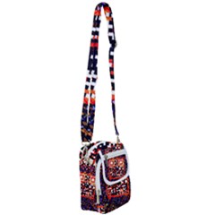 Root Humanity Bar And Qr Code In Flash Orange And Purple Shoulder Strap Belt Bag by WetdryvacsLair
