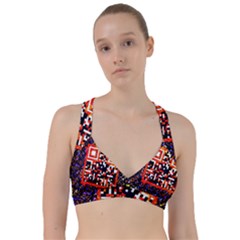 Root Humanity Bar And Qr Code In Flash Orange And Purple Sweetheart Sports Bra by WetdryvacsLair