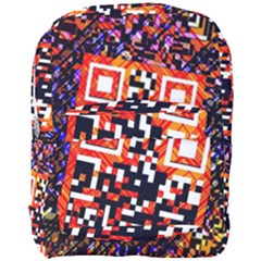 Root Humanity Bar And Qr Code In Flash Orange And Purple Full Print Backpack by WetdryvacsLair