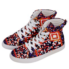 Root Humanity Bar And Qr Code In Flash Orange And Purple Men s Hi-top Skate Sneakers by WetdryvacsLair