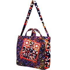 Root Humanity Bar And Qr Code In Flash Orange And Purple Square Shoulder Tote Bag by WetdryvacsLair