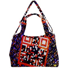 Root Humanity Bar And Qr Code In Flash Orange And Purple Double Compartment Shoulder Bag by WetdryvacsLair