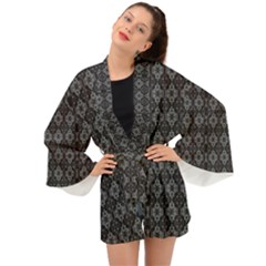 Darkgrayorchidlong Sleeve Kimono