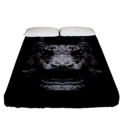 Creepy Lion Head Sculpture Artwork 2 Fitted Sheet (queen Size) by dflcprintsclothing