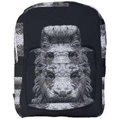 Creepy Lion Head Sculpture Artwork 2 Full Print Backpack