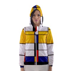 Composition A By Piet Mondrian Women s Hooded Windbreaker