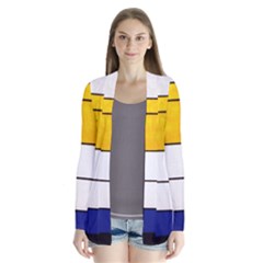 Composition A By Piet Mondrian Drape Collar Cardigan