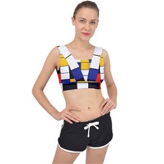 Composition A By Piet Mondrian V-back Sports Bra by maximumstreetcouture