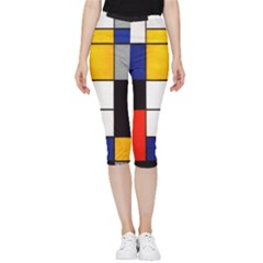 Composition A By Piet Mondrian Inside Out Lightweight Velour Capri Leggings  by maximumstreetcouture