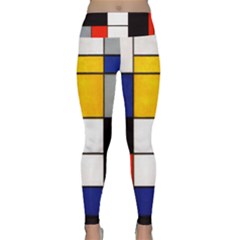 Composition A By Piet Mondrian Lightweight Velour Classic Yoga Leggings by maximumstreetcouture