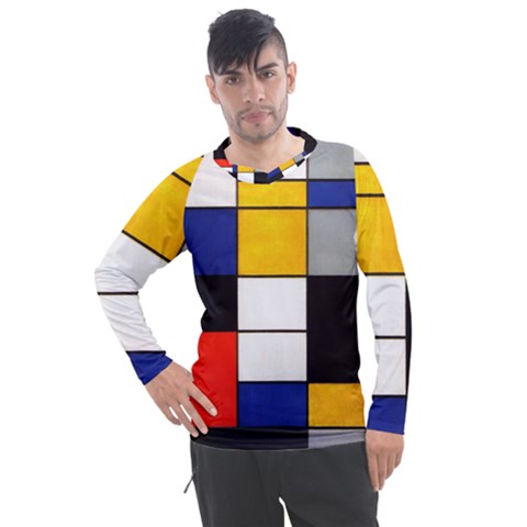 Composition A By Piet Mondrian Men s Pique Long Sleeve Tee by maximumstreetcouture