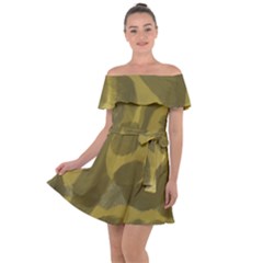 Olives Off Shoulder Velour Dress