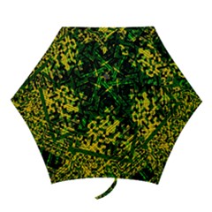 Root Humanity Bar And Qr Code Green And Yellow Doom Mini Folding Umbrellas by WetdryvacsLair