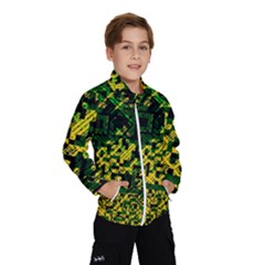 Root Humanity Bar And Qr Code Green And Yellow Doom Kids  Windbreaker by WetdryvacsLair