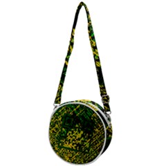 Root Humanity Bar And Qr Code Green And Yellow Doom Crossbody Circle Bag by WetdryvacsLair