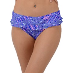 Root Humanity Barcode Purple Pink And Galuboi Frill Bikini Bottom by WetdryvacsLair