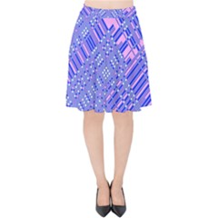 Root Humanity Barcode Purple Pink And Galuboi Velvet High Waist Skirt by WetdryvacsLair