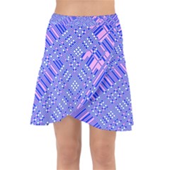 Root Humanity Barcode Purple Pink And Galuboi Wrap Front Skirt by WetdryvacsLair