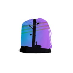 Vaporwave Wires And Transformer Drawstring Pouch (small) by WetdryvacsLair