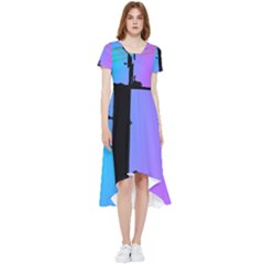 Vaporwave Wires And Transformer High Low Boho Dress by WetdryvacsLair