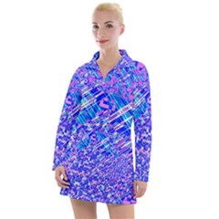 Root Humanity Bar And Qr Code Combo In Purple And Blue Women s Long Sleeve Casual Dress by WetdryvacsLair