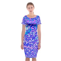 Root Humanity Bar And Qr Code Combo In Purple And Blue Classic Short Sleeve Midi Dress by WetdryvacsLair