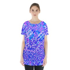 Root Humanity Bar And Qr Code Combo In Purple And Blue Skirt Hem Sports Top by WetdryvacsLair
